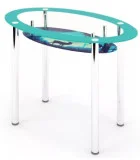 Glass dining table D-11-3 with tempered glass and chrome legs order